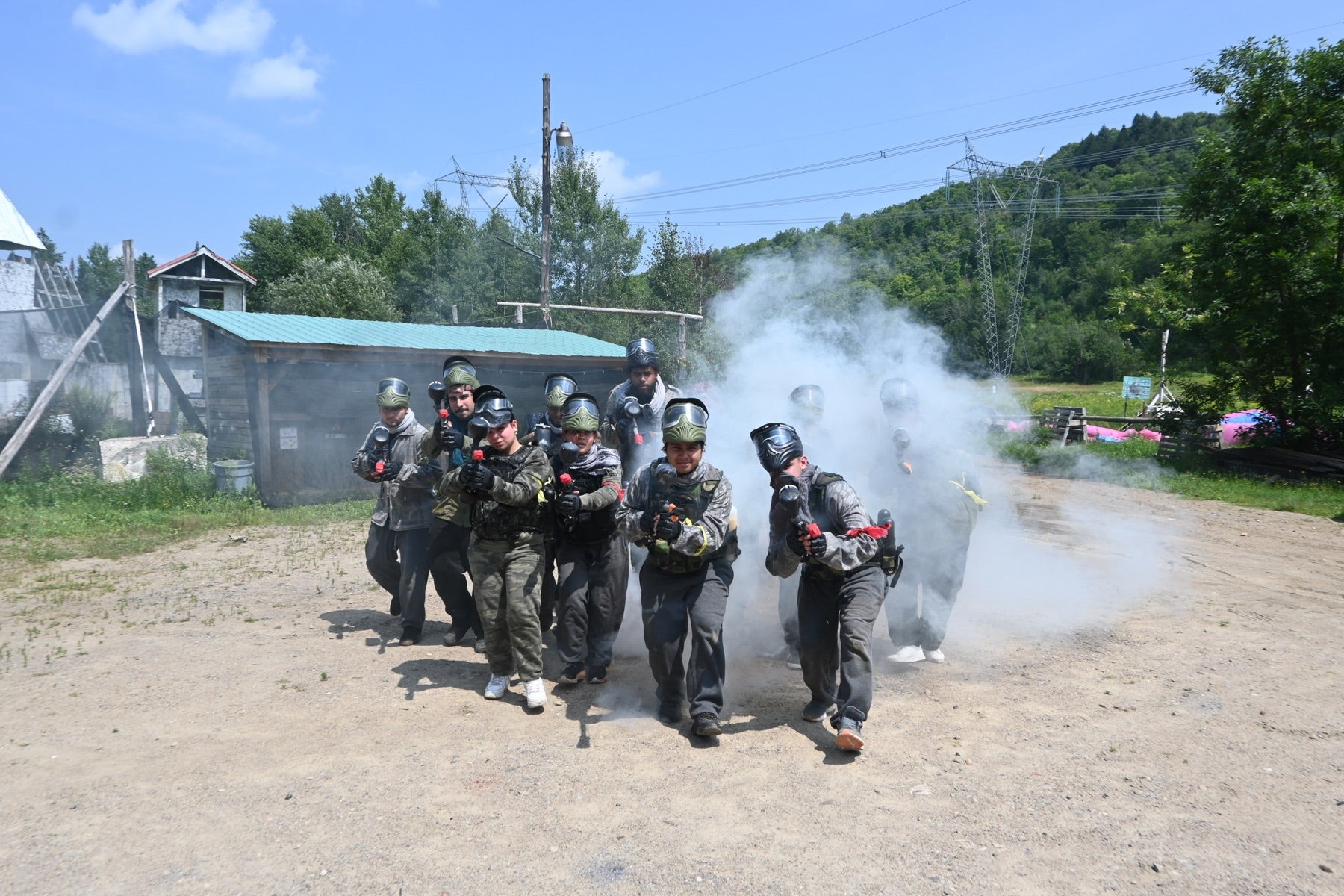 Paintball group in action at Fort Ouest