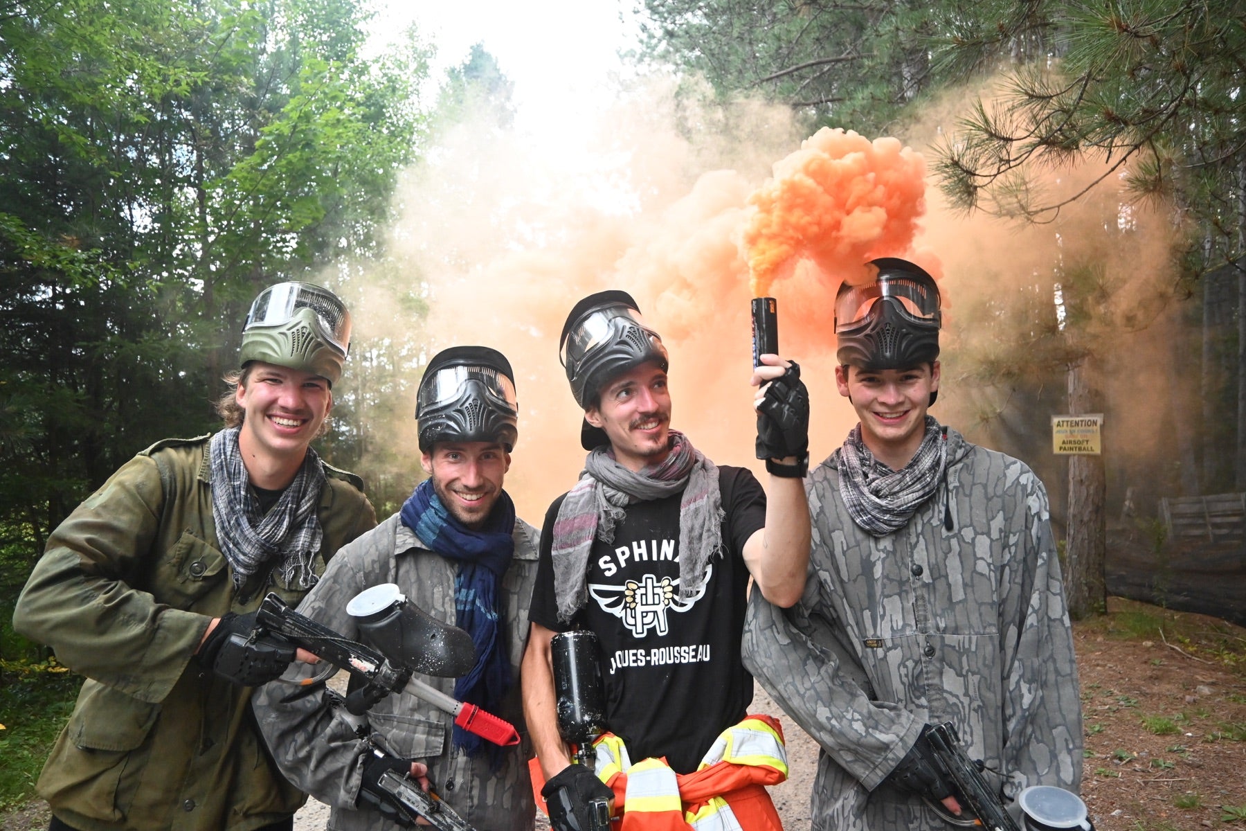 Friends after a paintball game at Fort Ouest