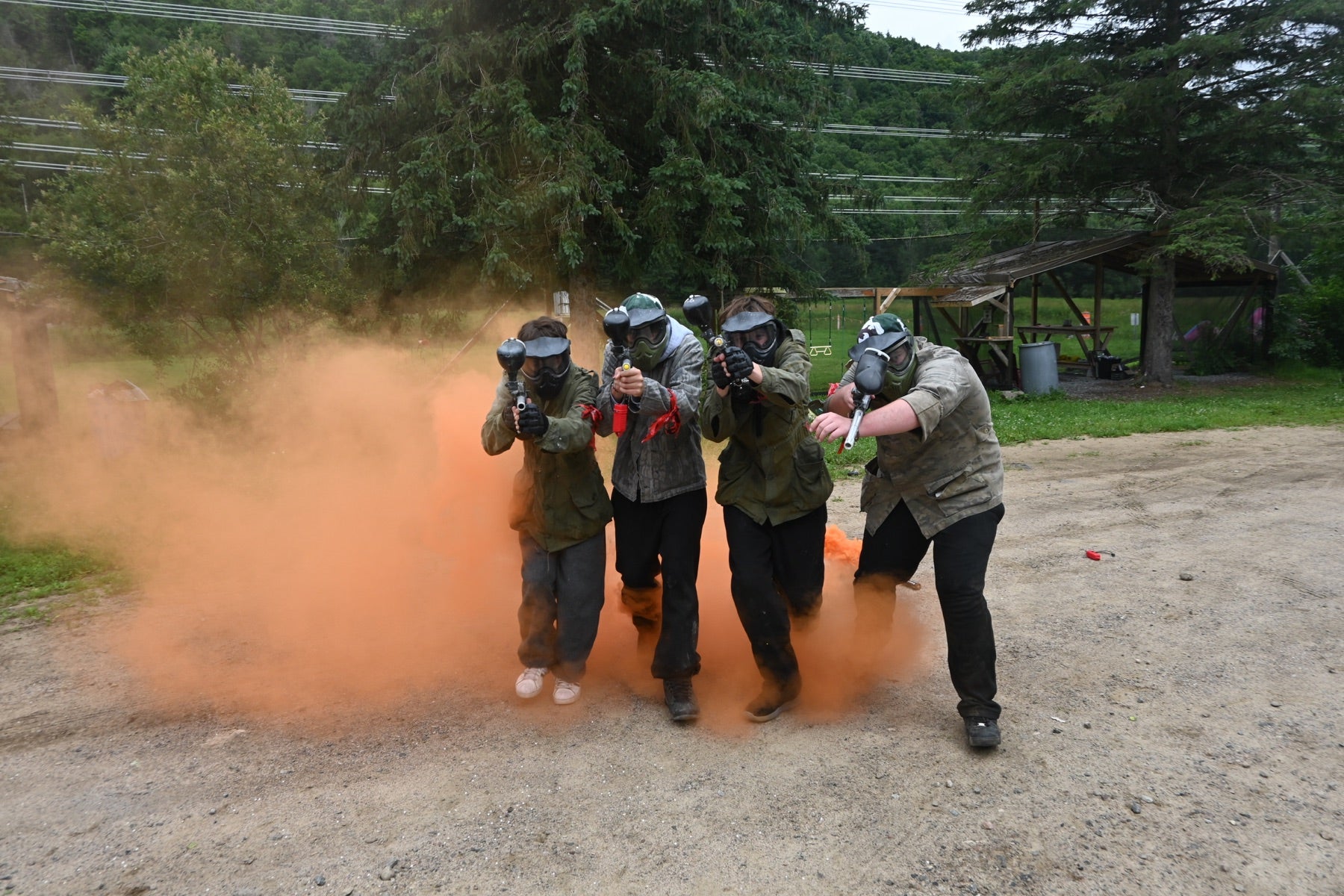 Paintball team in action at Fort Ouest