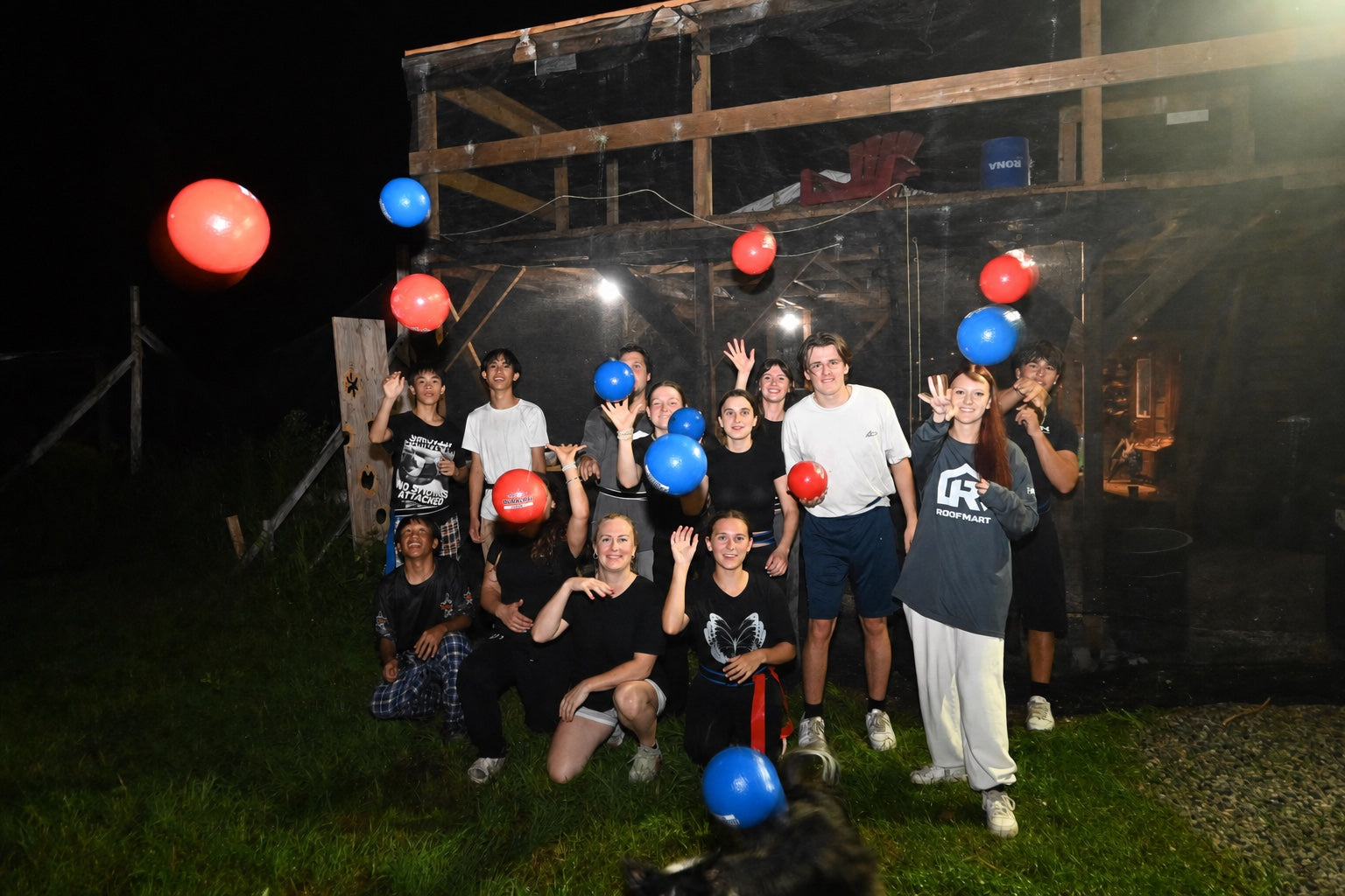 Grab or Tag players together after a summer evening game at Fort Ouest